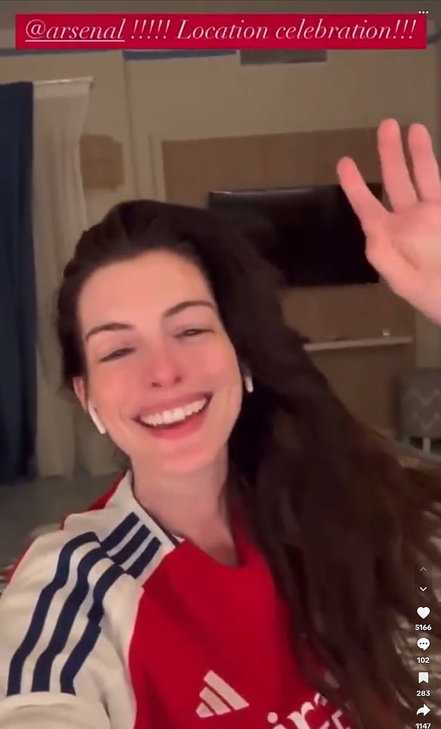 She continues to show off her support on social media and coverage the Gunners' 'North London Forever' theme too