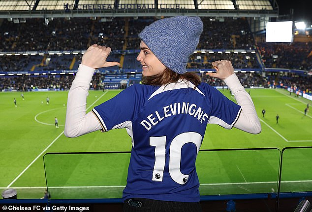 Model and actress Cara Delevingne is a big Chelsea fan and was in attendance for her side's win over Manchester United last season