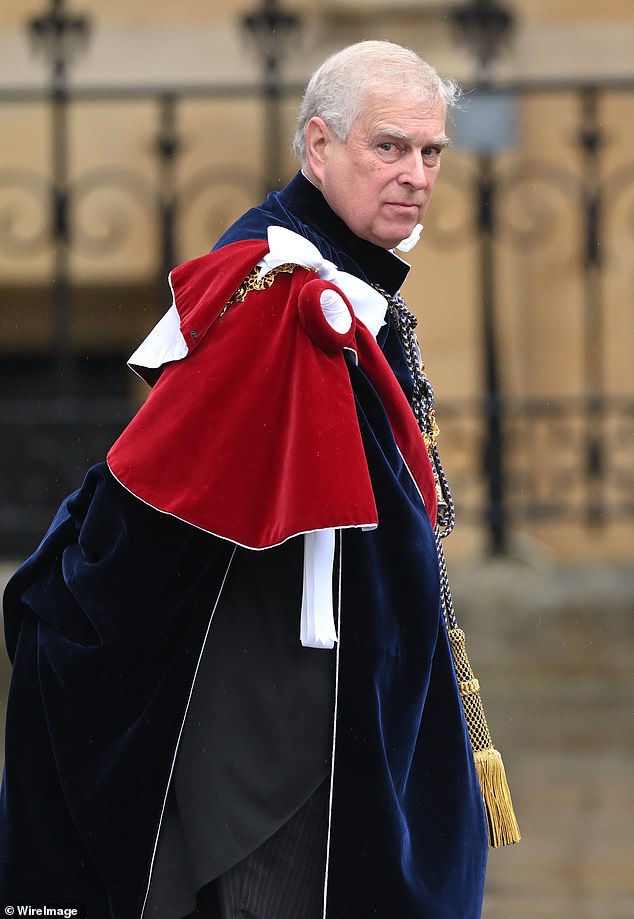 The Duke of York is seen leaving Westminster Abbey after the Coronation of King Charles III