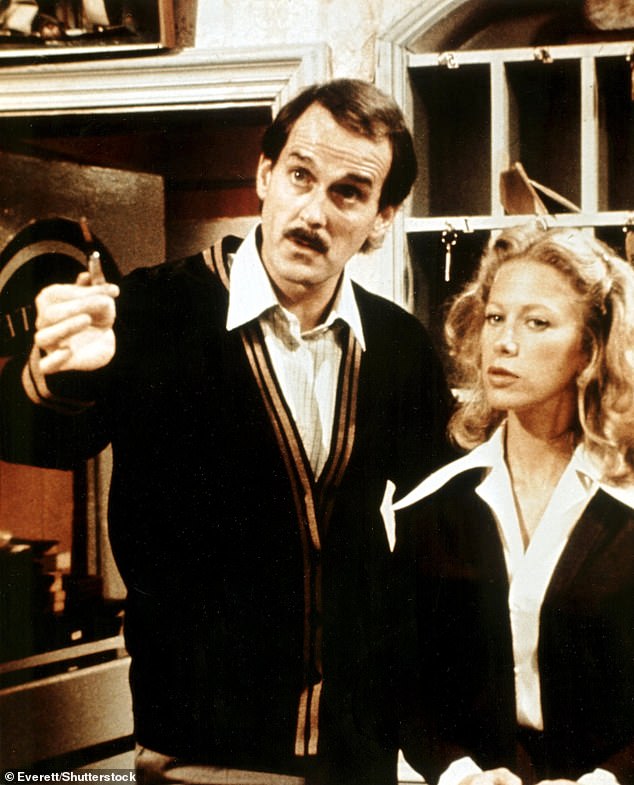 His first marriage was to his Fawlty Towers co-star Connie Booth (pictured together on the sitcom) in 1968 and lasted a decade