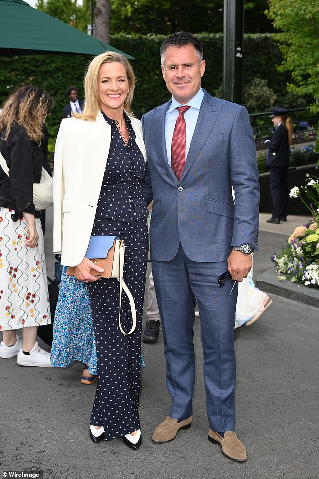 Former Scottish rugby international Kenny was diagnosed with cancer in February 2022 after Gabby urged him to go to the doctors (pictured together in July)