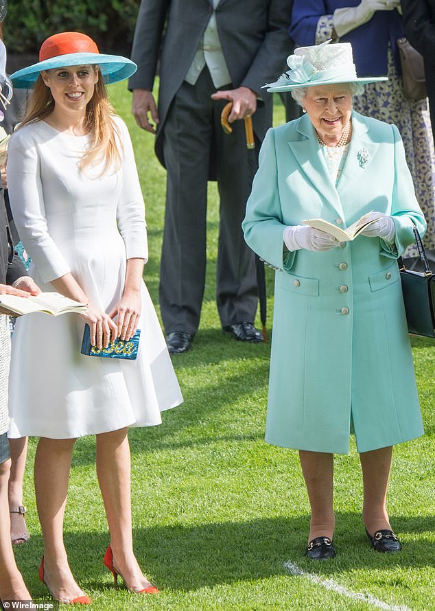 Queen Elizabeth II (pictured, right) reportedly disliked the name Annabel because she thought it was too 'yuppie' (seen with Princess Beatrice at Royal Ascot in June 2015)