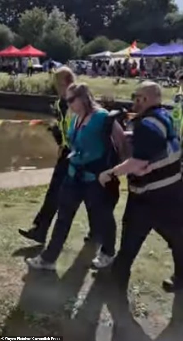 Clare was handcuffed by security guards after being accused of remonstrating with staff at the LGBTQ festival over a drag artiste's 'gyrating' stage show.