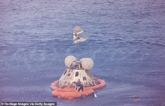Apollo 13 was nearly doomed when it attempted to land on the moon, but the crew improvised and made it back to Earth safely (pictured)