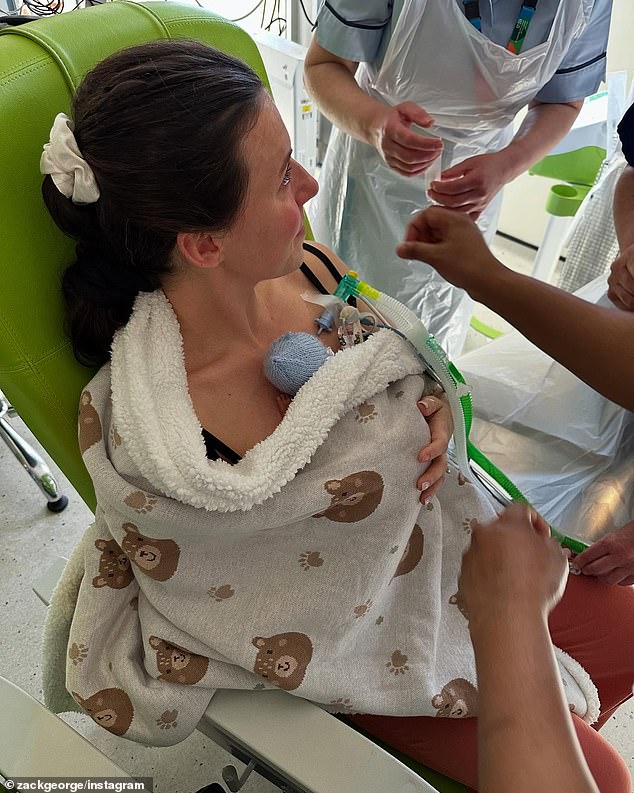 Unfortunately Leo began to get air pockets around his lungs which were 'getting bigger' leading doctors to believe it was caused by a tube that created a hole in his windpipe