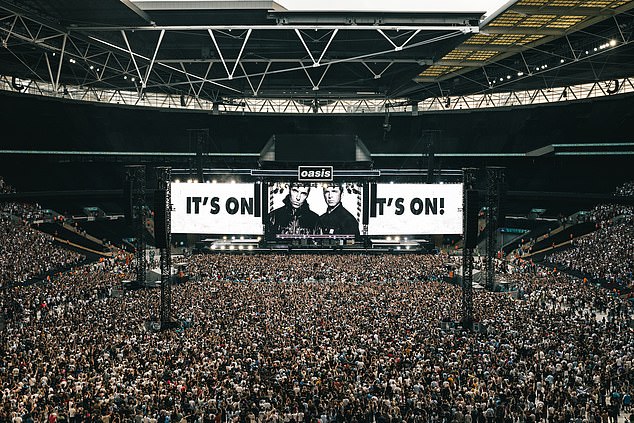 As many as 200 paid £350 each to be snuck in via a disabled entrance, The Sun was told. Pictured: Photographs of Oasis Live '25 at Wembley Stadium 25th July 2025