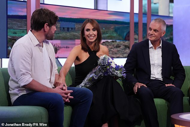 Roman asked Alex: 'Is it weird seeing him on the sofa?', still emotional, she replied: 'It's very weird, it's weird being this side. It's weird being next to you,'
