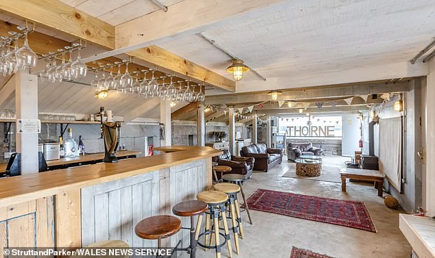 The property has its very own bar with spectacular coastal views of the Pembrokeshire coast