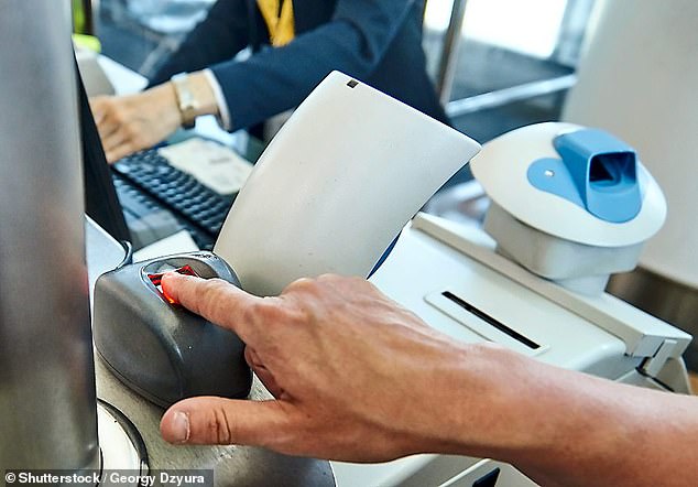 A digital system for arrivals into the European Union will come into force from October 12. Pictured: Biometric control in airport
