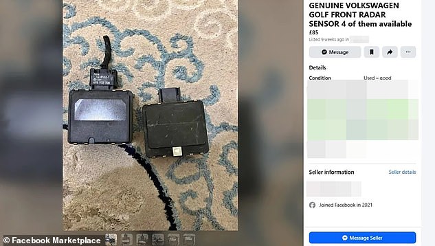 Cruise control car sensors have appeared online on places such as Facebook Marketplace. (Note: there is no suggestion the sensor pictured above is stolen)