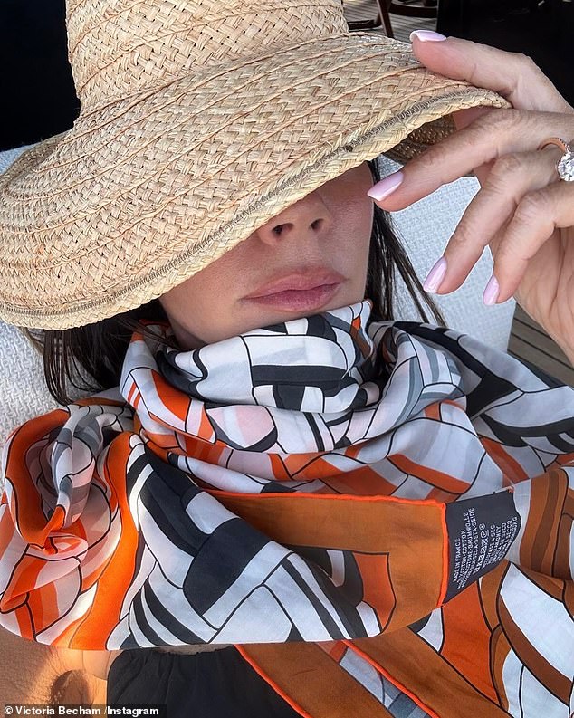 As fans flooded the Beckhams with comments, Victoria simply captioned her holiday snaps: 'Kisses @davidbeckham ☀️��❤️'