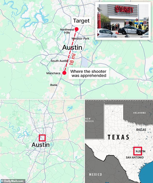 Nieneker allegedly fled from the Target to South Austin, where he was apprehended
