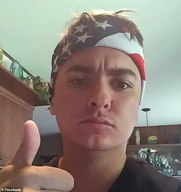 Nieneker also posted the above image of himself wearing an American flag as a bandana