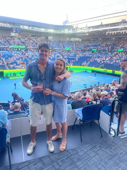 The couple in the Rod Laver Arena