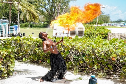 A fire breather in action