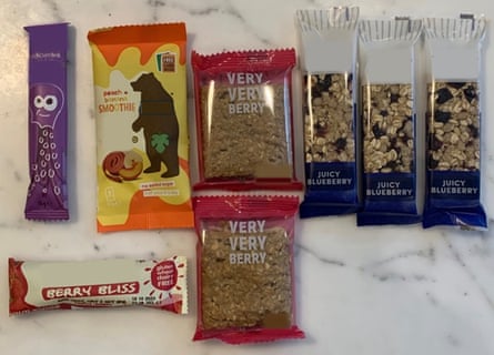 A variety of packaged cereal bars