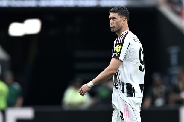 Dusan Vlahovic playing for Juventus