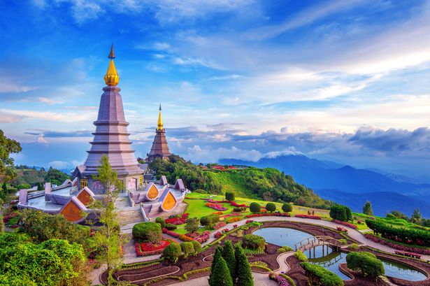 Landmark pagoda in a national park in Chiang Mai, Thailand.