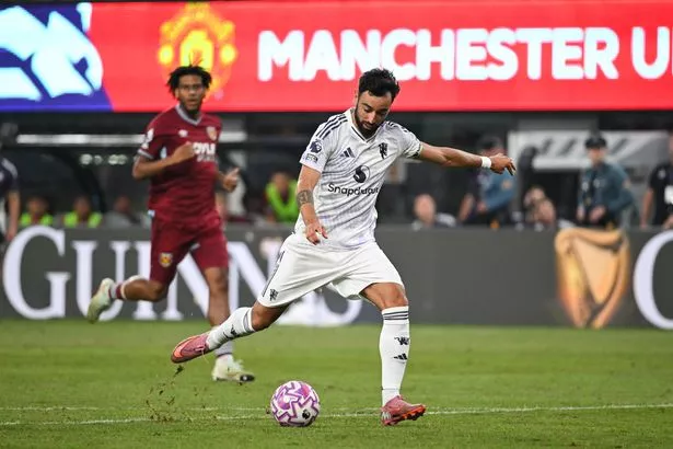 Bruno Fernandes strikes the ball