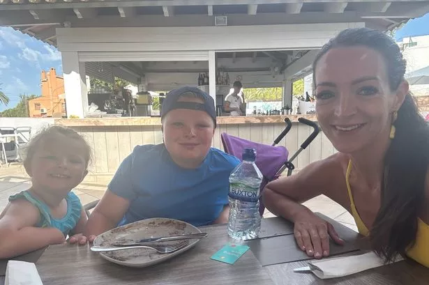 Megan Patrick, 35, pictured with her children Theo and Saffia Edwards