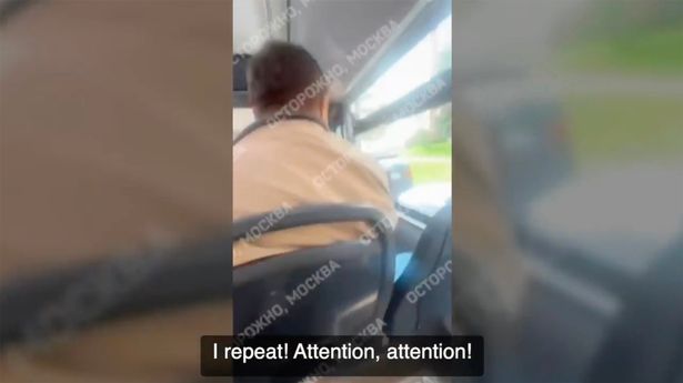 Bus passengers were left bewildered by the blaring warning