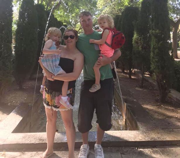 Robert Needham with Kelly Fitzgibbons and their two kids Ava and Lexi