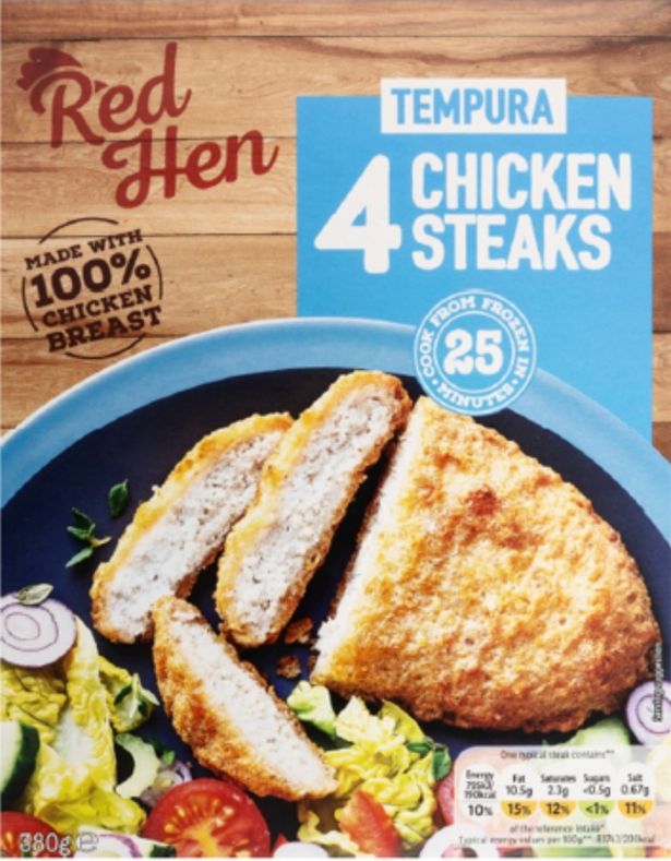 Lidl Red Hen Tempura 4 Chicken Steaks package