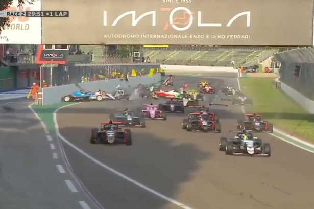 A Formula 4 race was halted after just 17 seconds after 15 drivers were involved in a horror pile-up
