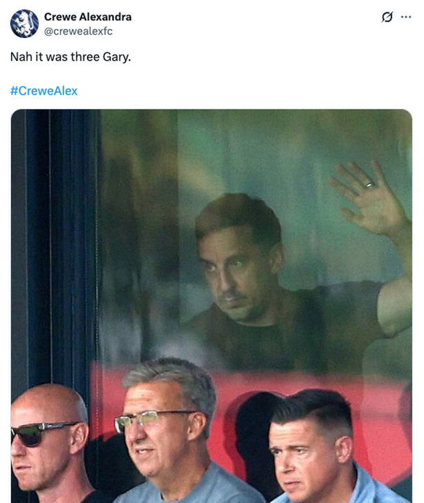 Gary Neville looks dejected as his Salford City side lose to Crewe Alexandra