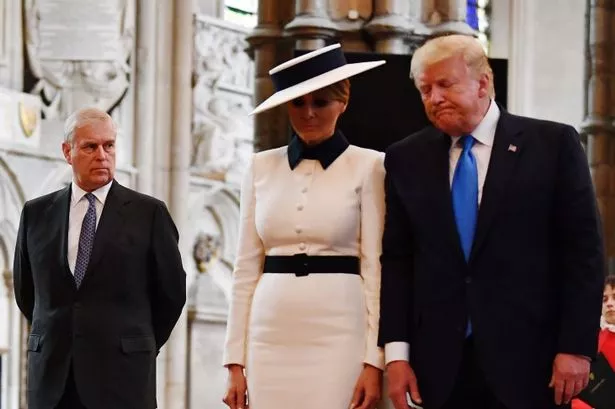 Prince Andrew, Melania Trump and Donald Trump