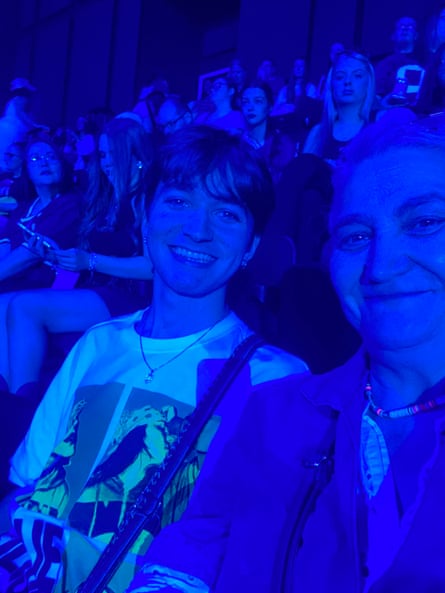 Alice Witter and her son at the Billie Eilish concert.