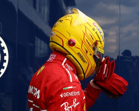 Ferrari’s Lewis Hamilton after going out in Q2