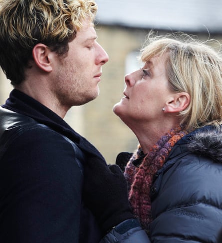Close-up shot of James Norton and Sarah Lancashire in Happy Valley, 2014