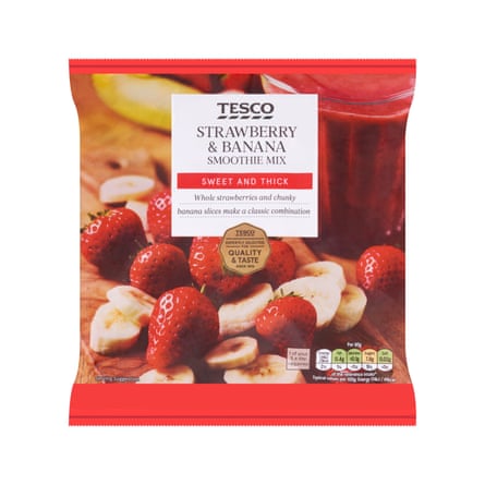 Tesco Frozen Strawberry & Banana Smoothie Mix 500G