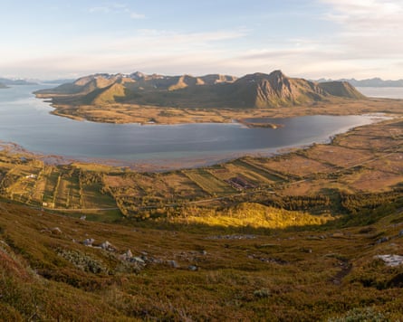 View from Bjornskinntinden on Andoya, Norway.