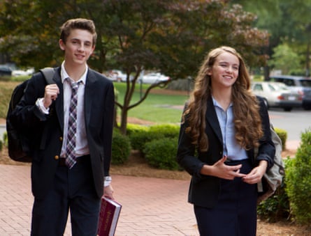 Morgan Saylor as Dana Brody with Timothee Chalamet as Finn Walden in Homeland.