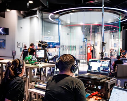 Organisers prepare for the Australian Indoor Skydiving Championships.