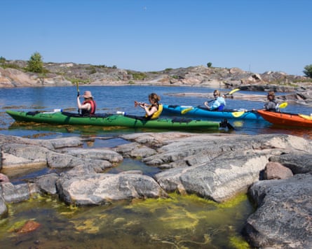 Kayaking at Kobba Klintar island in Åland.