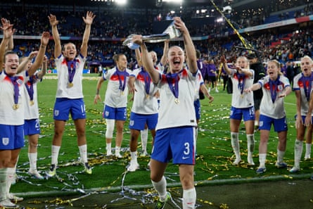 England celebrate winning Euro 2025.