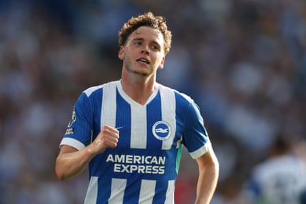 Maxim De Cuyper of Brighton & Hove Albion celebrates scoring the second goal during the pre-season friendly match against Wolfsburg.