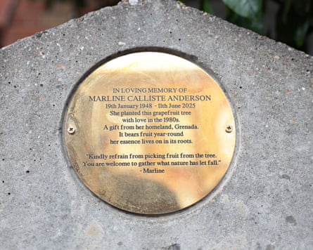 An inscribed brass plaque.