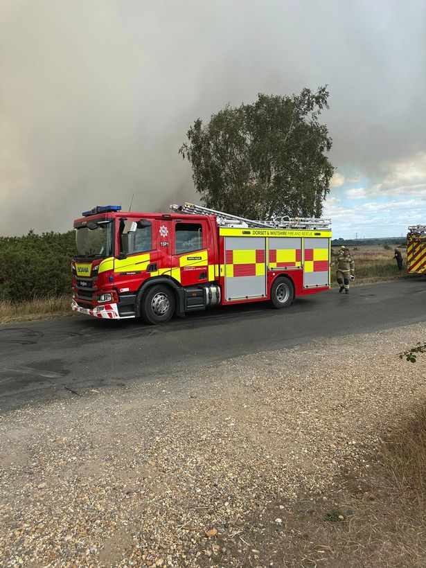 Wessex Fire and Rescue Service crews at the scene