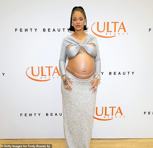 Singer Rihanna (pictured) showcased her growing bump, but a study suggests that when ordinary women dare to bare in a similar fashion, they are more likely to be dehumanised and objectified ¿ even in healthcare settings