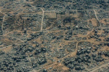 A view of the Gaza Strip from the Jordanian aid plane.
