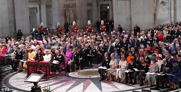 Harry had reportedly hardly seen his father and brother since emigrating to California with Meghan and at the service, the Sussexes sat at opposite sides of the cathedral to Kate and William