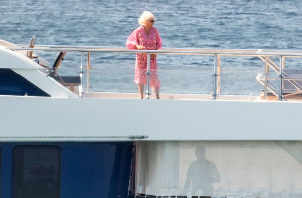 The Queen was on board the yacht in Zea Marina in Athens, Greece