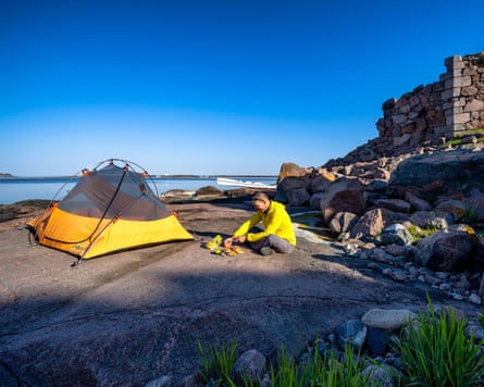 Camping at Gustavsvarn island, Hanko.