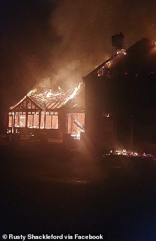 The fire at the pub in August 2023