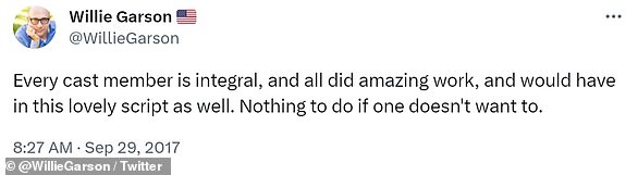 Willie tweets: However that same day, Willie Garson, who played Stanford Blatch on the series, seemed to lend credence to the reports, though he did not mention Cattrall by name