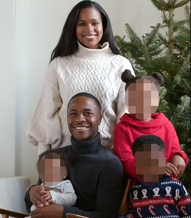 Sterling and his family are pictured at the house in which the robbery took place